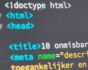 Een voorbeeld van html-tags gebruikt op deze blogpagina